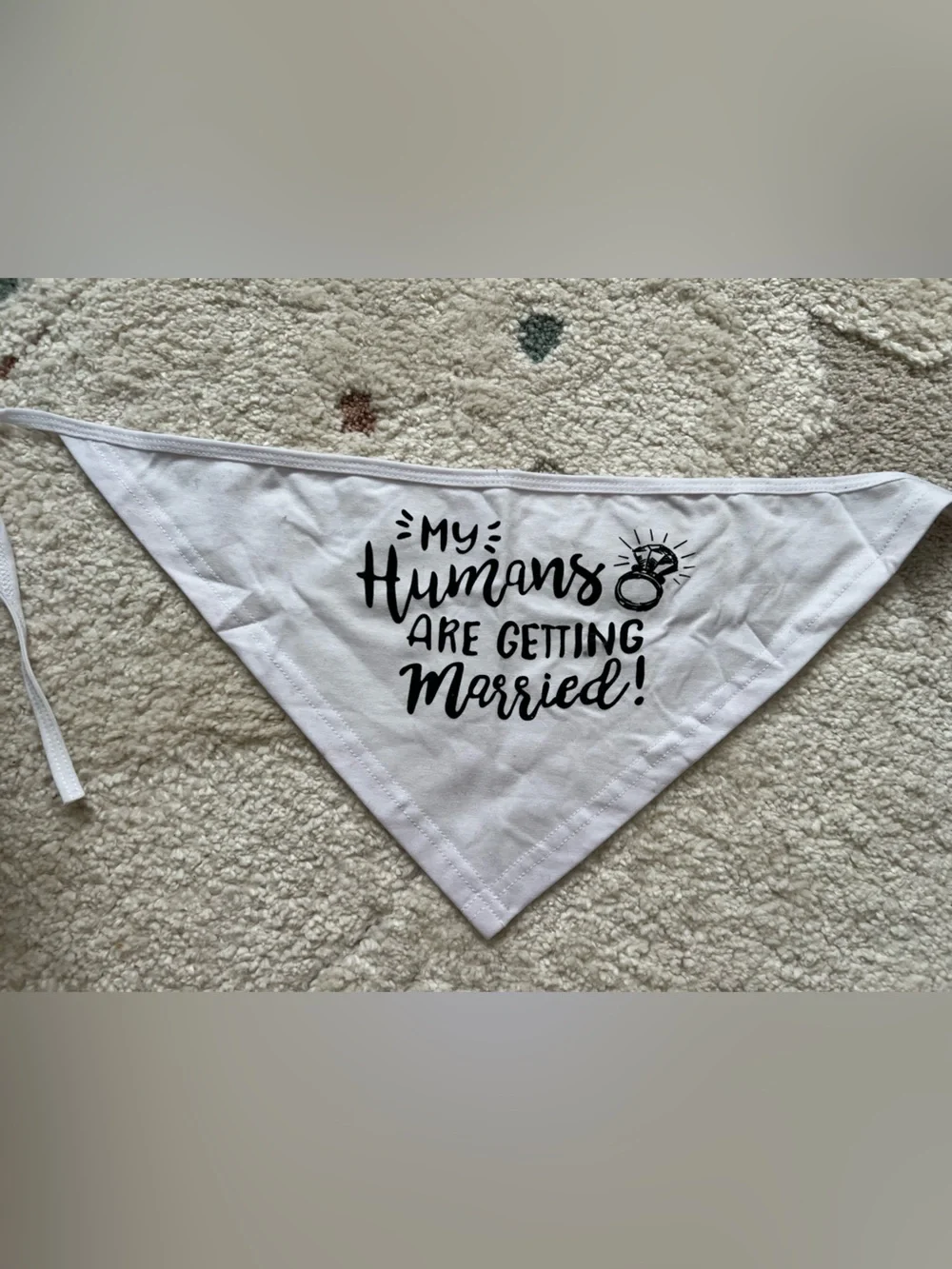 White 'My Humans Are Getting Married' Bandana